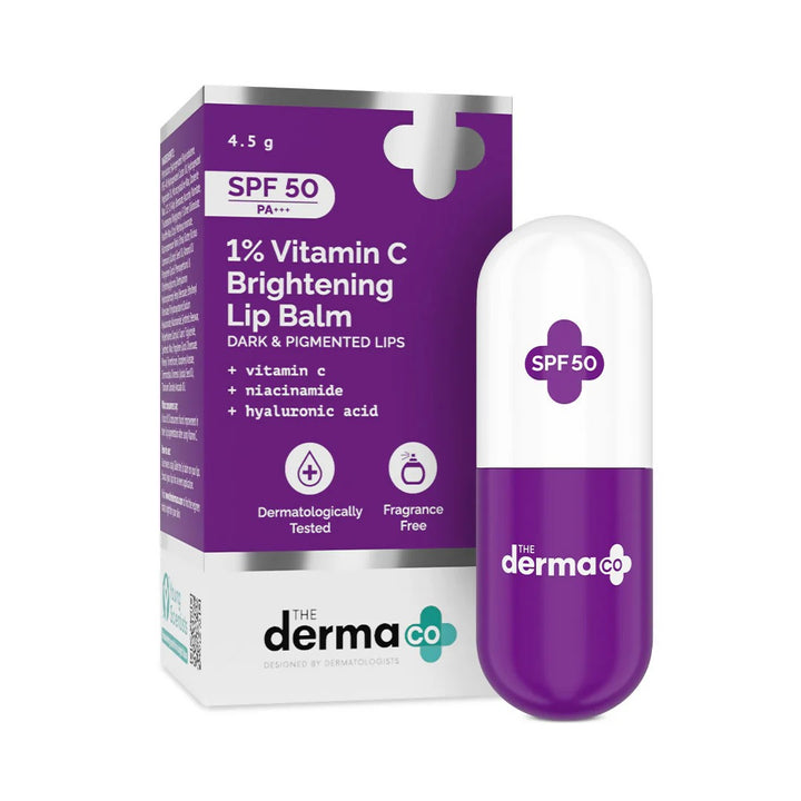 The Derma Co 1% Vitamin C Brightening Lip Balm - 4.5 gm