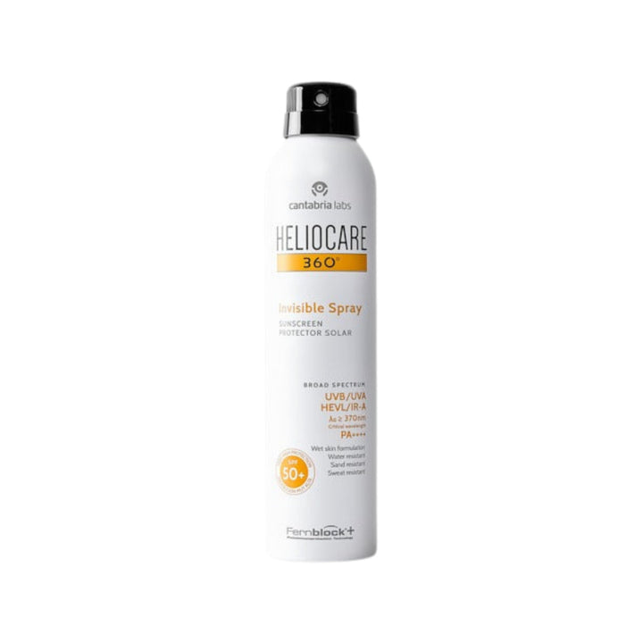 Heliocare 360 Invisible Spray SPF 50+ 200ml on white background