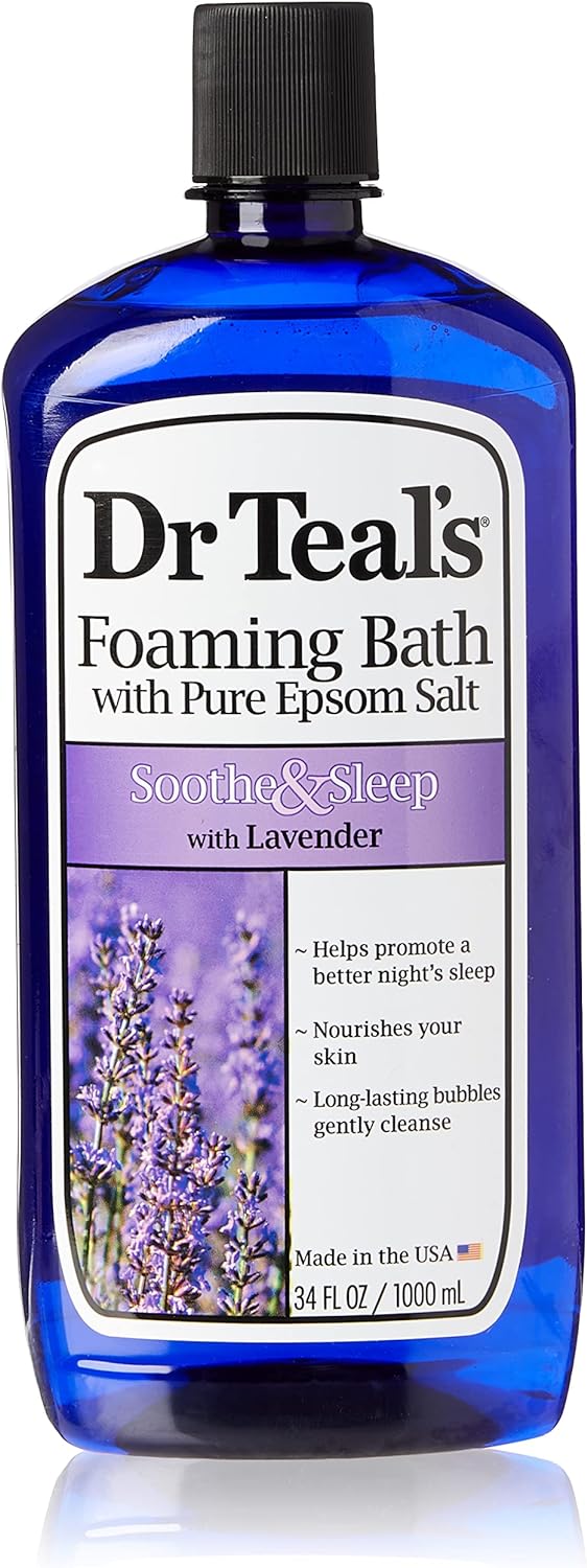 Dr Teal's Pure Epsom Salt Foaming Bath Soothe & Sleep with Lavender 1L