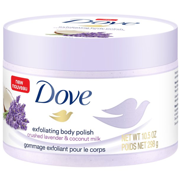 Dove Exfoliating Body Scrub Crushed Lavender & Coconut Milk 10.5 oz