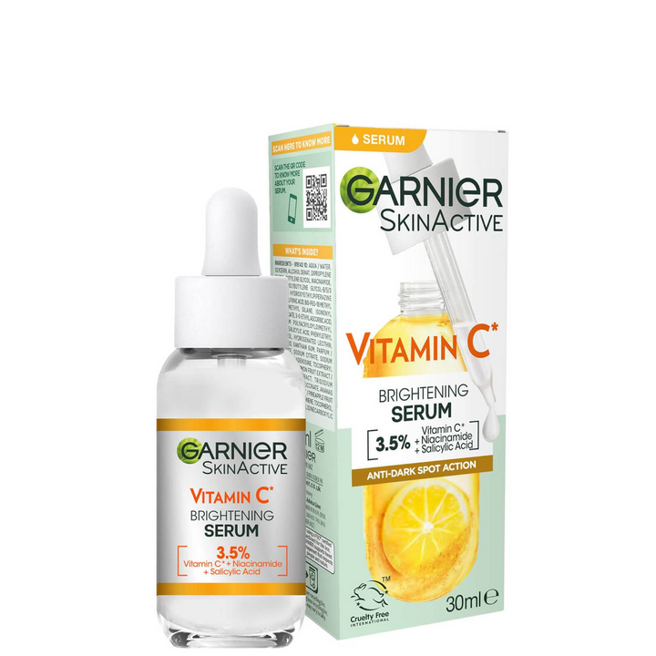 Garnier 3,5% Vitamine C, Niacinamide, Acide Salicylique, Sérum Éclaircissant et Anti-Taches 30 ml