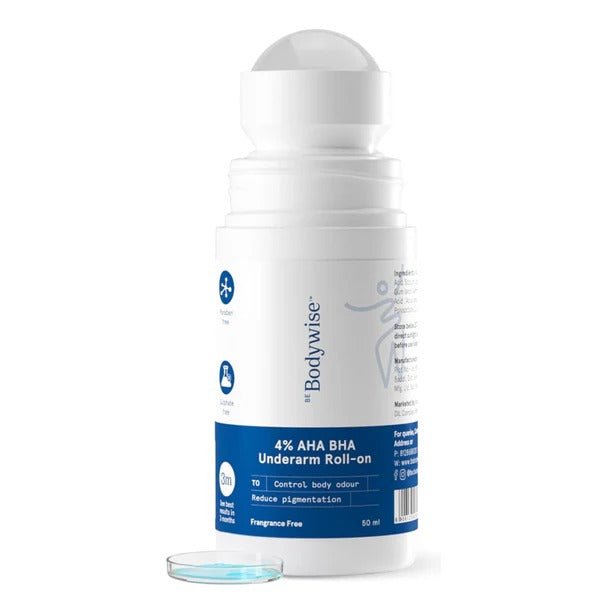 BeBodywise 4% AHA + BHA Underarm Roll On – Fragrance Free