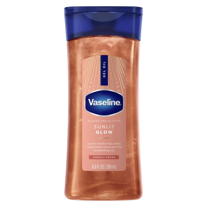 Vaseline Glazed &amp; Glisten Shimmering Body Gel Oil – Sunlit Glow.