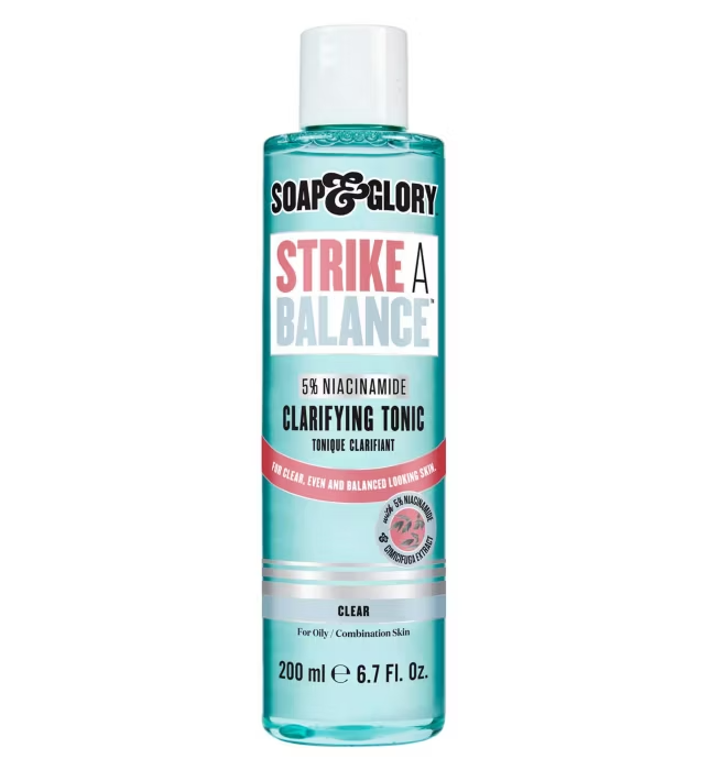 Soap & Glory™ Strike A Balance™ 5% Niacinamide Tonic | Oil-Control & Skin-Balancing Toner (200ml)