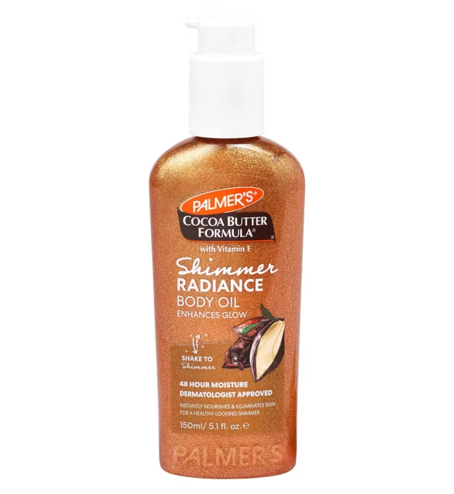 Palmer’s Cocoa Butter Formula® Shimmer Radiance Body Oil with Vitamin E.