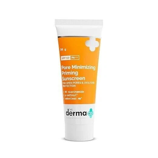 The Derma Co Pore Minimizing Sunscreen SPF 50 (50g) | Oil Control & Smooth Finish