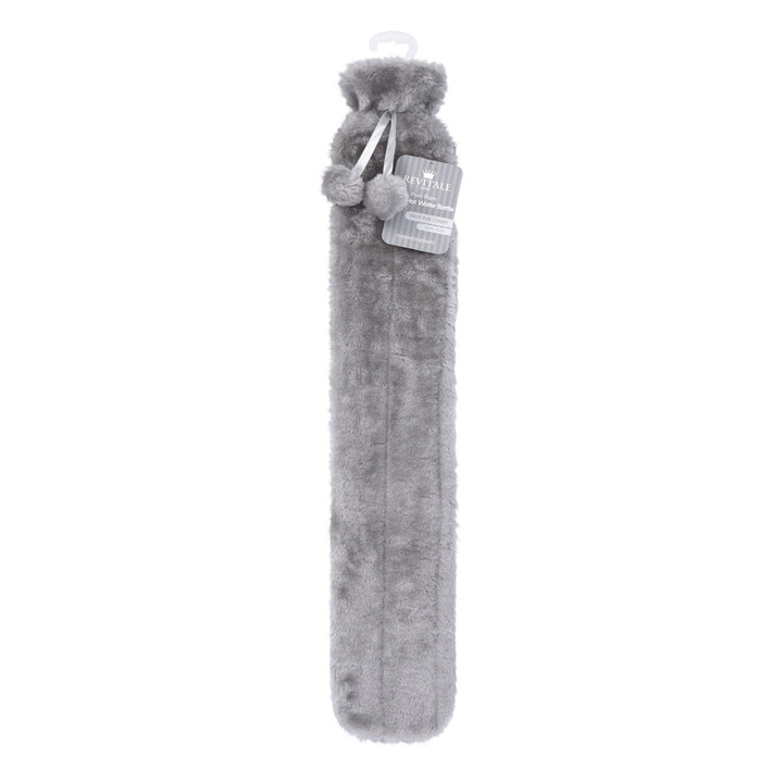 Extra Long Faux Fur Pom Hot Water Bottle (72cm)