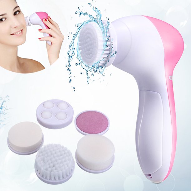5 In 1 Multifunction Electric Face Facial Cleansing Brush and Face Massager For Scrubber Exfoliator Skin Beauty