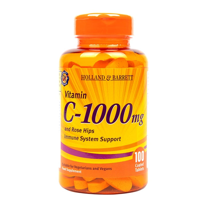 Holland & Barrett Vitamin C with Wild Rose Hips 100 Caplets 1000mg