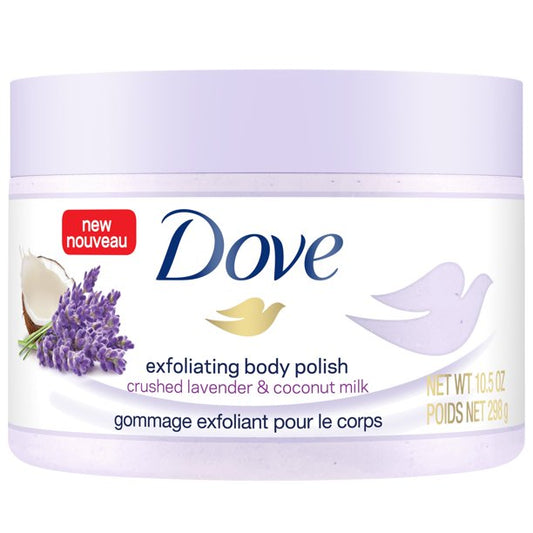 Dove Exfoliating Body Scrub Crushed Lavender & Coconut Milk 10.5 oz