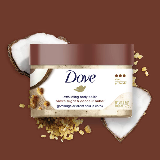Dove Exfoliating Body Polish Scrub Brown Sugar & Coconut Butter,