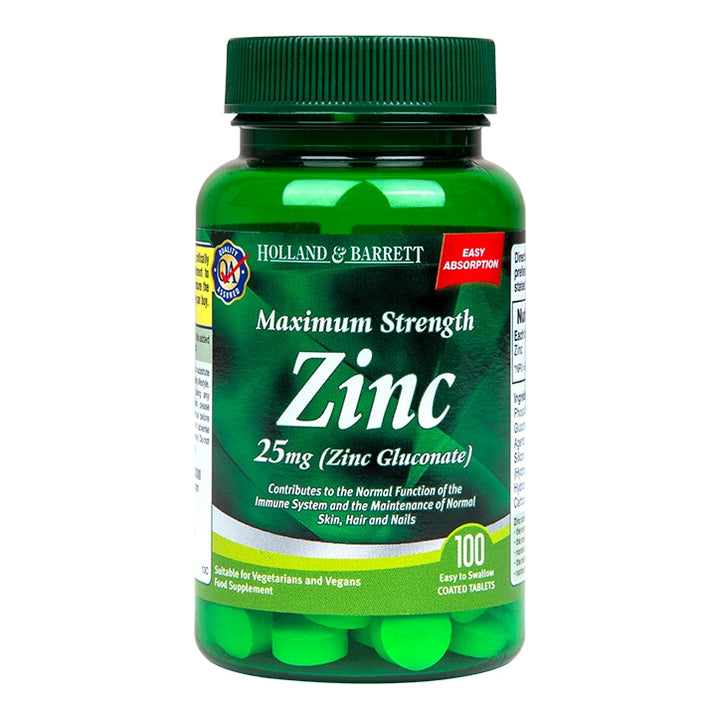 Holland & Barrett Maximum Strength Zinc 100 Tablets 25mg
