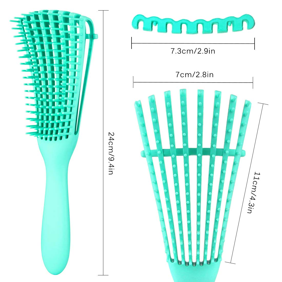 BROSSE À CHEVEUX AFRO DÉMÊLANTE - BROSSE DÉMÊLANTE PARFAITE POUR CHEVEUX NATURELS TYPE 3A - 4C TEXTURE DE CHEVEUX. 